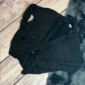 Wilfred Black and Grey Open-Front Cardigan with Studded Accents